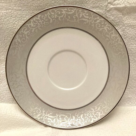 NEW Mikasa Fine China Tea Saucer Plate Dish Holder Parchment Pattern L3438 - Picture 1 of 6